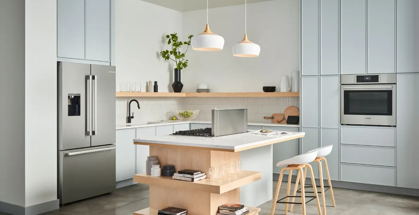 stainless steel fridge